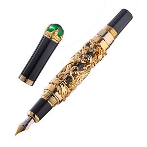 Pens Jinhao Dragon Fountain Pen de alta qualidade Vintage Caligrafia Presente de negócios de luxo para escrever suprimentos escolares