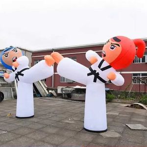 Personalizado 5mH Inflável Karate Cartoon Taekwondo Boy Karates Man com Publicidade balão de ar decoração brinquedos esporte