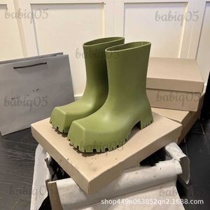 Buty B Square Head Rainboots 2023 Autumn and Winter New Women's Chelsea Shoes Sawtooth Anti Slip Gruby podeszwa Babiq05