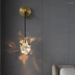 Настенные светильники ODYSEN ART DECO Modern Bra Light Gold Copper Living Room Декоративный светодиодный светильник для внутреннего освещения Diamond Crystal