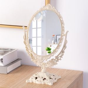 Mirrors Desktop Home Can Stand Makeup Mirror Retro Style Table Top Rotatable Dormitory Student Makeup Mirror 230628