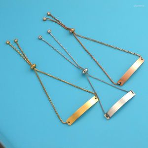Charm Bracelets 5pcs/Lot Bent Strip Connector DIY Stainless Steel Bar Box Chain For Lovers Couple Jewelry Gifts