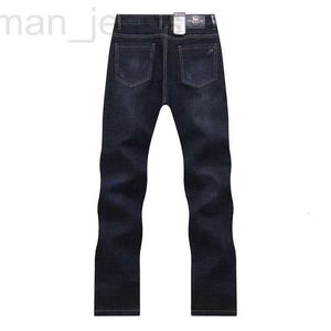 Calça jeans masculina de grife de alta qualidade tamanho grande algodão puro grosso tubo reto cintura média O19Z