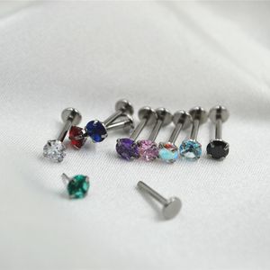 Navel Bell Button Rings 50pcs Body Jewelry 16Gx8x4mm CZ Push In Lip Morne Orecchini Stud Cartilage Helix Tragus Piercings Naso 230628