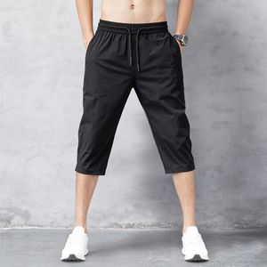 Pantaloncini da uomo Pantaloni estivi Pantaloni sottili in nylon lunghezza 34 Bermuda maschile Asciugatura rapida Spiaggia Nero Lungo 230629