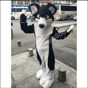 Gray Husky Dog Fox Mascot Costumes Halloween Christmas Event Rollspelande kostymer Rollspel klänning päls set kostym