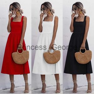 Partykleider Frauen Langes Kleid Sommer Sexy Rückenfrei Lässig Weiß Schwarz Geraffte Slip Midi Sommerkleider 2021 Damen Trägerkleidung für Frauen Y2k Rot x0629