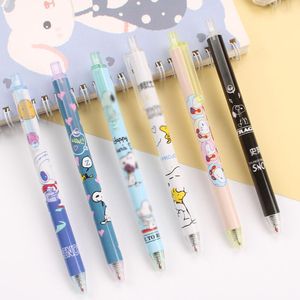 Pennor 36 datorer/parti kawaii hundpress gel penna söt djur 0,5 mm svart bläck neutrala pennor reklampresentskolan leveranser