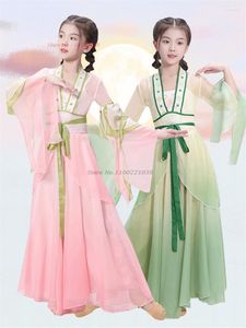 Stage Wear 2023 Barn Vintage Dance Dress Fairy Costume Chinese Traditionell Ancient Mesh Hanfu Tops Pants Set Folk