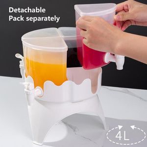 Dispensador de bebidas para garrafas de água com torneira 4 grade 4L balde de bebida fria 360 graus giratório recipiente chaleira