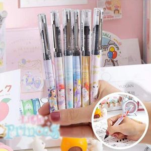 Pennor 30 st/parti Princess Straight Liquid Gel Pen Söt 0,5 mm svart bläck Signatur Pennor Promotion Present Stationery School Supplies