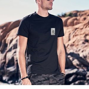 2023 NOVO Designer logotipo do carro Rolls Royce luxo T-shirt Carta de qualidade camiseta manga curta primavera verão maré homens e mulheres camiseta TamanhoS-5XL G2230