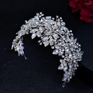 Hair Clips Bridal Tiara Crystal Hairband Wedding Crown Accessories Luxury Bride Headdress Alloy Flower Headband Pageant Headwear