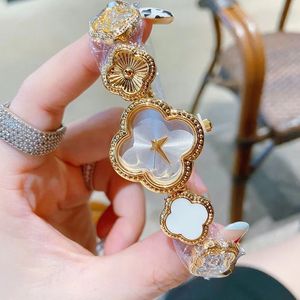 Womens Watches Three stitches Quartz Watch Luxury Steel Four-leaf clover shape Fashion watch