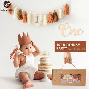 Keepsakes Let's Make Happy Birthday Banner Handmade Tassel Pendant First Boys Girl Baby Shower Birthday Party Balloon Decoration Supplies 230628