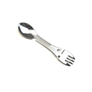 Gorks Table Seary Spoon MTI Tool Can Opener Flatware Portable Bottle Cutrow Mtitool Camp redskapsredskap Spork rostfritt stål Picknick Dr Dhrki