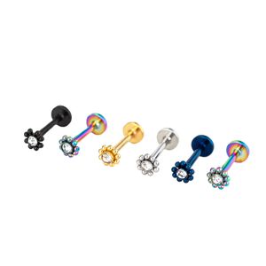 Navel Bell Button Rings Lip Stud Labret Bar Clear CZ Gem Round Ball Monroe Tragus Piercing Steel Cartilage 16G EAR HELIX Earring 230628