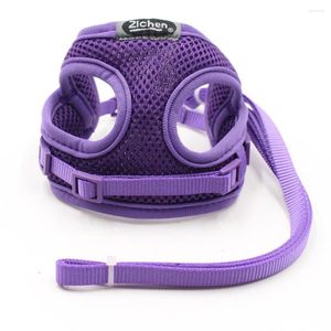 Dog Collars Reflective Puppy Harness Vest With Walking Lead Leash Adjustable Kitten Collar Nylon For Small Medium Dogs XS-XL