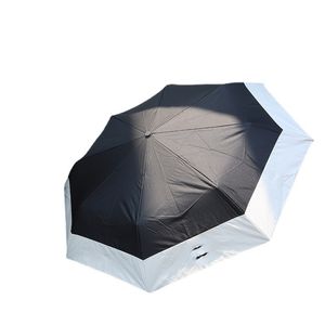 Fashion Hepburn Style Black and White Dual-Color Patchwork Personalized Sunshade Vinyl Sun Protective Folding Umbrella Big Umbrella