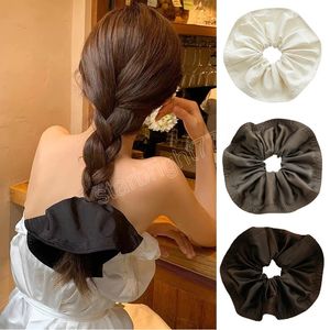 20 cm överdimensionerad fläck hår scrunchies kvinnor scrunchie elastiska hårband flickor satin huvudbonnad donut grepp loop hästsvanshållare