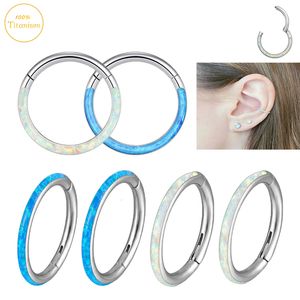 Navel Bell Button Rings G23 örhängen Opal Piercing Clickers Lip Ring Septum Nasal Ear Brosk Tragus Helix Jewelry 16G 230628