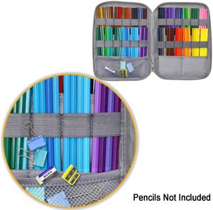 Taschen 96 192 Slots Bleistift Organizer Beutel Beutel großer Kapazität Stiftbleistifthalter Gel Pen -Organisator -Tasche mit Reißverschluss für Studentenkünstler