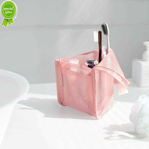 EVA Mesh Makeup Bag Travel Portable Cloth Cosmetic Storage Toothbrush Toothpaste Washing Storage Bag For Home Bathroom Storage