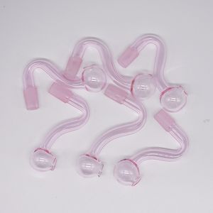 10mm Male Joint Pink Glass Oil Burner pipes for oil rigs bongs Thick Pyrex Tobacco Bowl Hookahs Adapter Smoking Pipe Nail Burning Smoke Tools Oil Burners