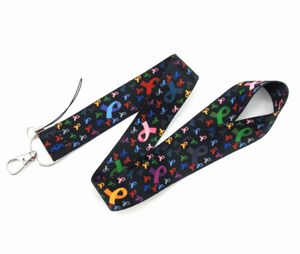 10 Red Ribbon Black Lanyards for Mobile Phone - Free Shipping!