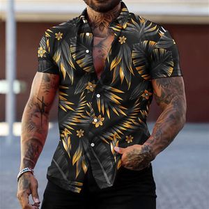 Мужские классические рубашки Гавайская рубашка для мужчин 2023 Блузка с коротким рукавом с 3D-принтом Пляжный праздничный топ Футболка Летняя одежда больших размеров Camisa Masculina 230628