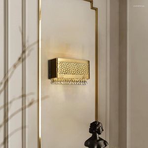 Vägglampor modern kristalllampa vardagsrum tredimensionell hemdekoration sconce sovrum gyllene rostfritt stål