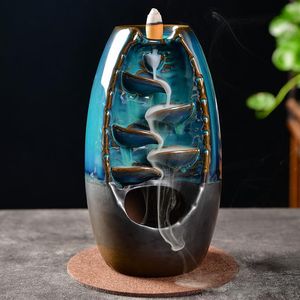 Burners Burner Mountain River Ceramic Incense Holder Backflow Waterfall Incense Handicraft Home Decor Table Ornaments