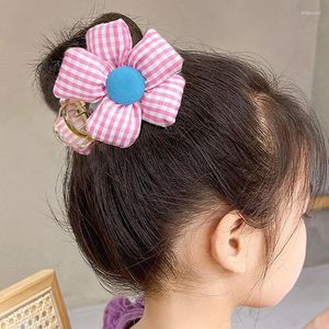 Klipsy do włosów dla dziewcząt urocze kolory Plaid Flower Handy Tool Clip Piękne szmatki