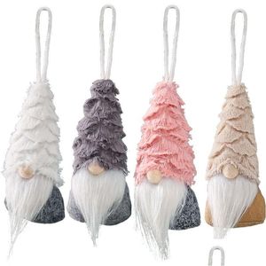Dekoracje świąteczne wiszące gnome drzewo ręcznie robione szwedzkie Tomte Xmas Plush ozdoby lalki dekoracje domowe xbjk2110 Drop dostaw