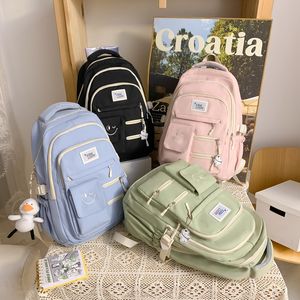 School Bags Summer Women Backpack Trendy Pendant Bag for Girls Multilayer Design Travel Backpacks Student Bookbags Mochila 230629