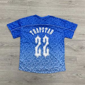 Erkek Tasarımcı Trapstar t Gömlek Futbol Jersey Mesh Mavi No.22 Yaz Casual Spor T-shirt Güneş Kremi Kısa Kollu Qabp