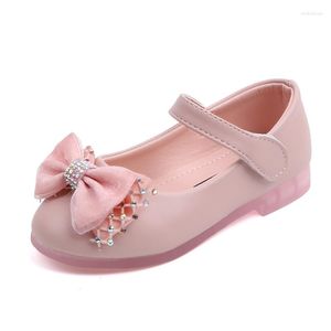 Flat Shoes Children 2023 Spring Autumn Girls Princess Comfortable Soft-soled Little Bow Student Dance E424