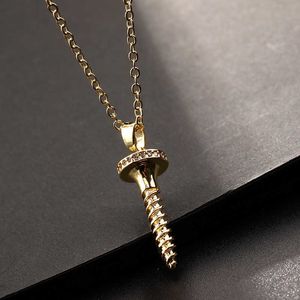 Designer charm Luxury high sense nail Necklace ins minority design Carter clavicle chain classic simple geometric neck female