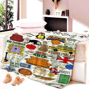 Blankets Friends TV Show Central Perk Blanket Mat Soft Warm Bedspread Beach Travel Home for Adults Boys Girls Gift 230628