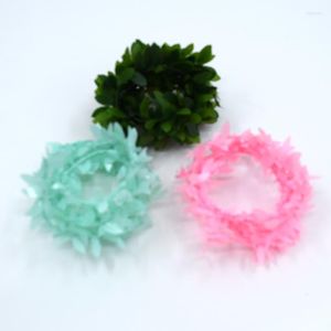 Decorative Flowers 15m Artificial Ivy Garland Foliage Green Pink Blue Leaves Simulated Vine For Wedding Party Ceremony DIY Headbands