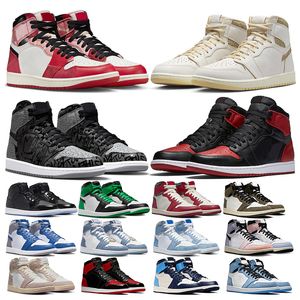 Designer 1s Mens Womens OG1 Basketball Shoes Voodoo Space Jam Lucky Green Outdoor Sposrts Sneakers Trainers