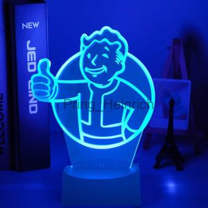 Annan heminredning spel Fallout Shelter LED Night Light for Kids Child Bedroom Decoration Cool Event Prize Nightlight Colorful USB Table Lamp J230629