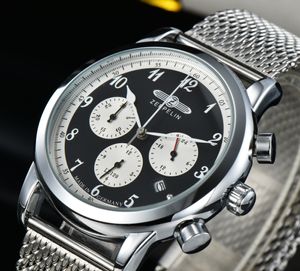 Zeppelin 2023 New Designer Movement Watches Men 고품질 럭셔리 남성 감시 다기능 사파이어 크로노 그래프 Montre Clocks 무료 배송