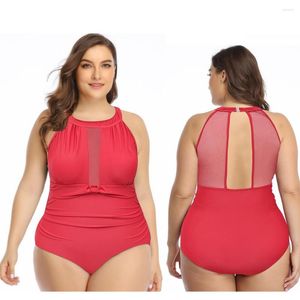 Damenbadebekleidung 2023 Badeanzug Einteiler Frauen Plus Size Schwimmen Badeanzüge Larges Big Plussize Schwarz Rot Beachwear für Frauen