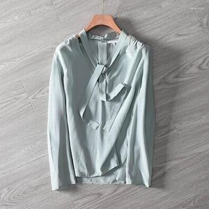 Women's Blouses 16mm Silk Blouse Top Women High Quality Pure Shirt Green Pink White Summer Broken Size Limited Quantities