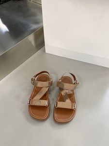 Sandali firmati Nuovi sandali romani retrò di lusso da donna Tre sandali con lacci alla moda Arco di trionfo taglia 35-41