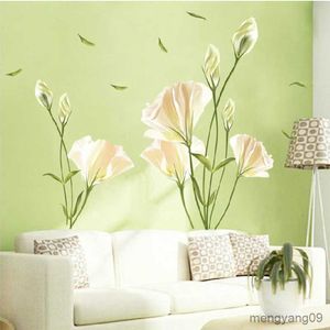 Other Home Decor Removable Lily Flowers Decor Sticker Home Decor Living Room Bedroom Decal Mural Poster R230630