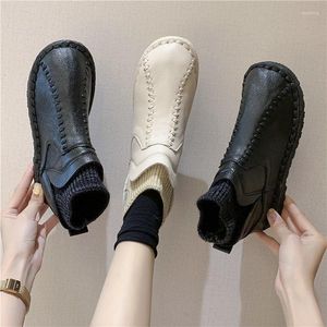 Çizmeler Sonbahar Kış Yuvarlak Ayak Yüksek topuklu Ayak Bileği Zarif Metal Dekorasyon Kadın Artı Kadife Kısa Çizme Lüks Ofis Ayakkabıları Botaş