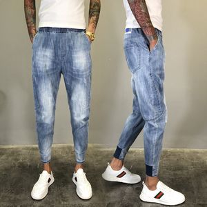 Herren Jeans Frühling und Herbst Social Spirit Young Guy Hose elastische Taille Bündel Slim Harem 230629