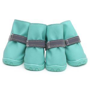 Sapatos refletidos 4pcs Pet Dog Rain Shoes Anti Slip Water impermeável cachorro gato de gato Sapatos de chuva Boots Botas de inverno Sapatos de neve